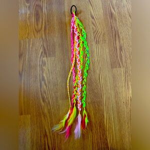 Handmade rainbow hair braid tie